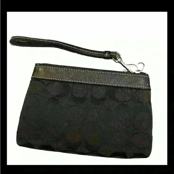 Coach Signature C Jacquard Mini Wristlet | Red Interior - Picture 2 of 4